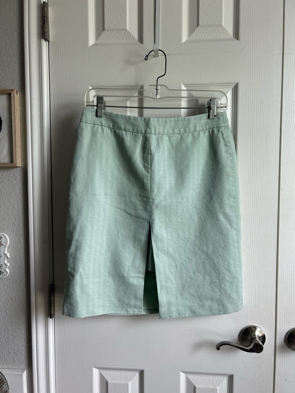 Kate Spade | Saturday | pastel green pinstriped mini pencil skirt
